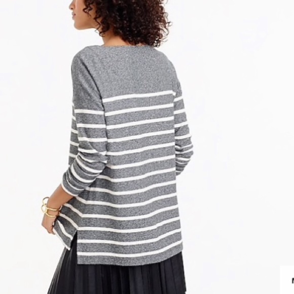 J.CREW XS Deck Striped Tee Gray White - Picture 3 of 8